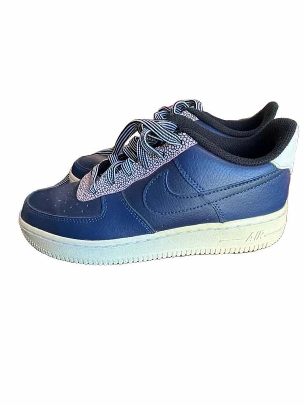 Nike Air Force 1 LV8 4 GS Midnight Navy Pebble Print Sneakers